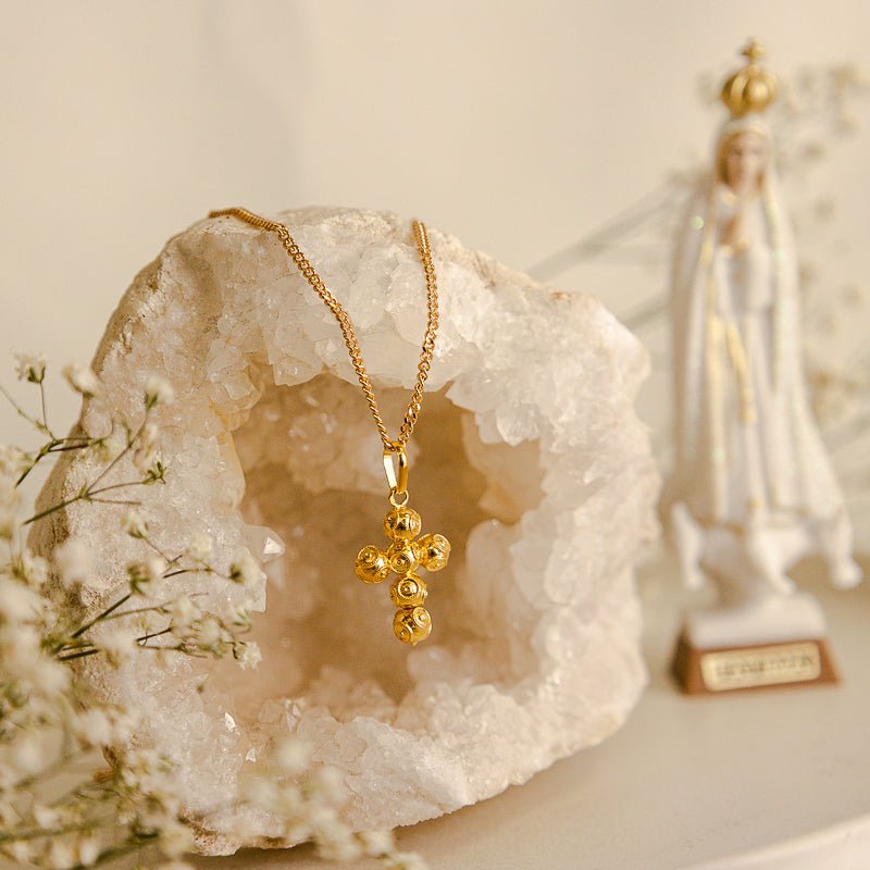 Cruz Contas de Viana em Ouro 19kl (2cm) - Loja do Ouro