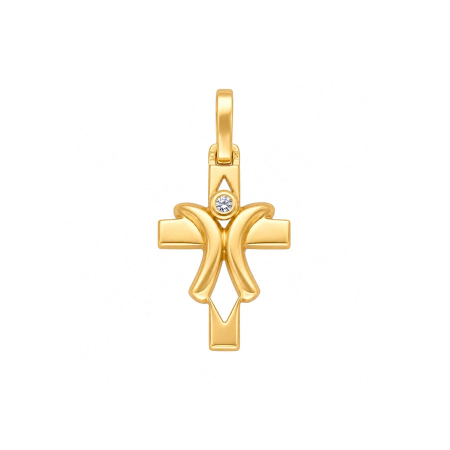 Cruz Contemporânea em Ouro 19kl com Zircónia (2cm) - Loja do Ouro