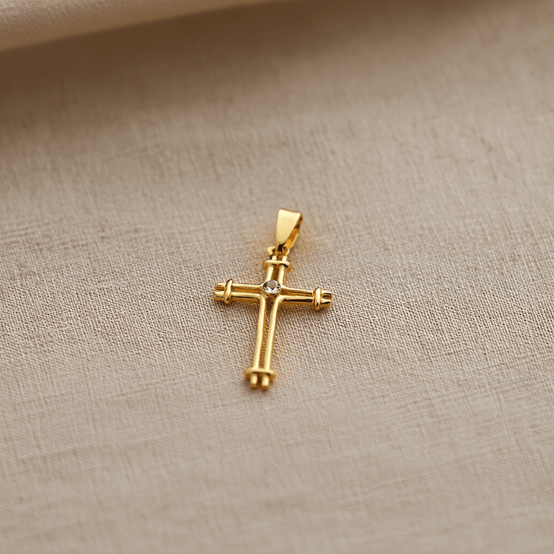 Cruz em Ouro 19kl com Zircónia (2.1cm) - Loja do Ouro