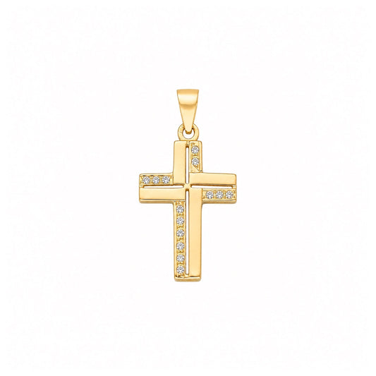 Cruz em Ouro 19kl com Zircónias (2.2cm) - Loja do Ouro