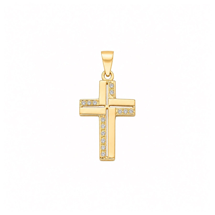 Cruz em Ouro 19kl com Zircónias (2.2cm) - Loja do Ouro