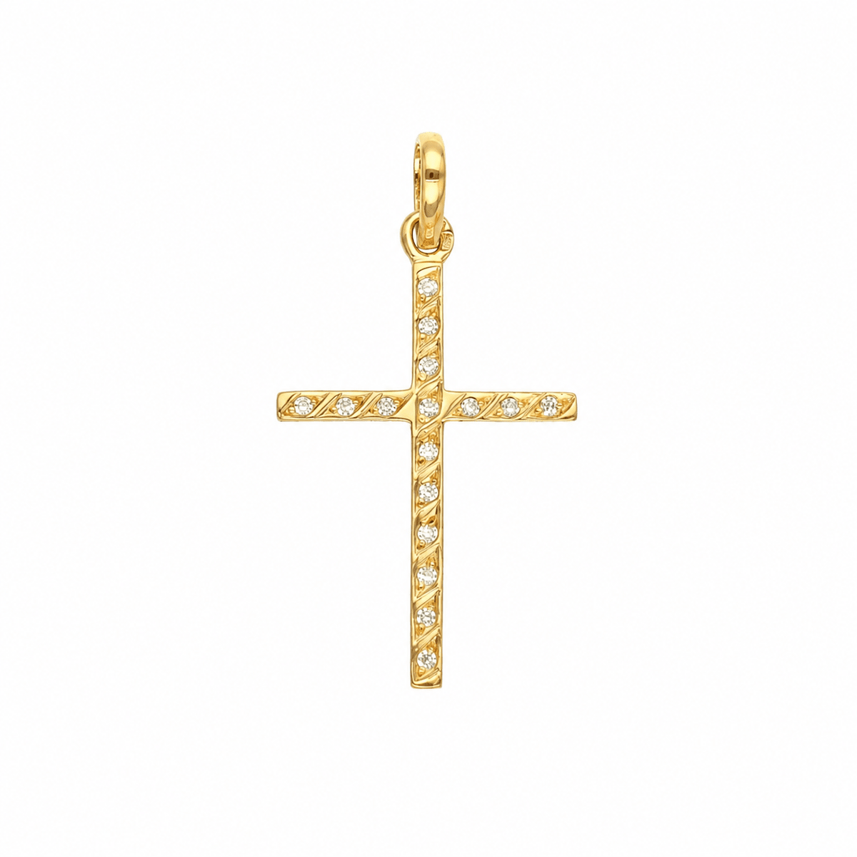 Cruz em Ouro 19kl com Zircónias (2.71cm) - Loja do Ouro