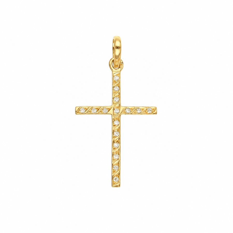 Cruz em Ouro 19kl com Zircónias (2.71cm) - Loja do Ouro