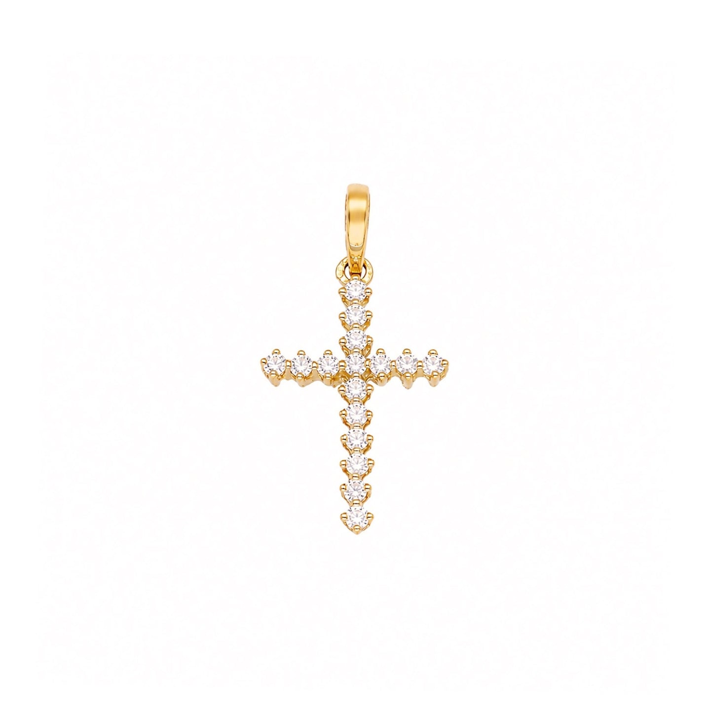 Cruz em Ouro de 19kl cravejada de Zircónias (2.27cm) - Loja do Ouro
