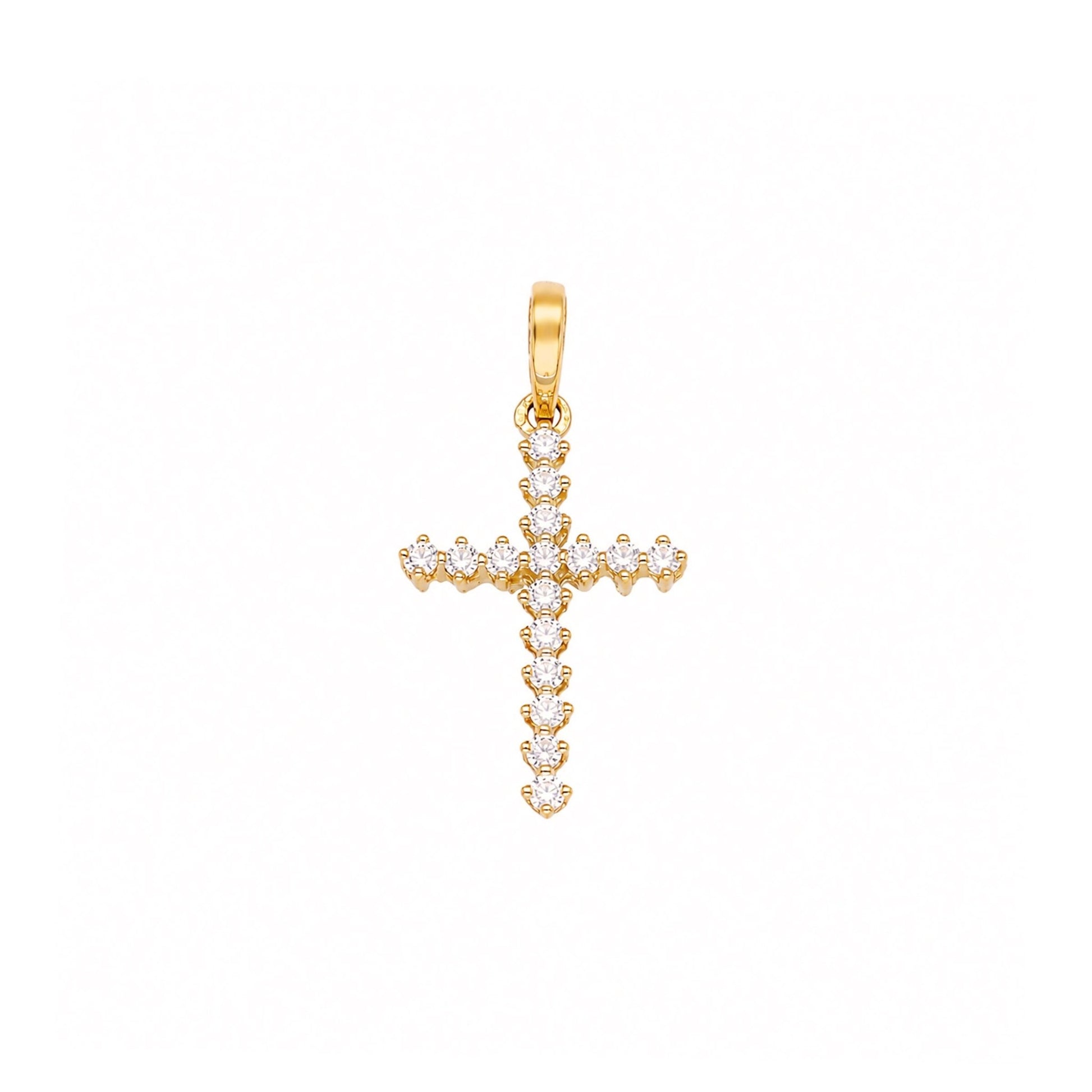 Cruz em Ouro de 19kl cravejada de Zircónias (2.27cm) - Loja do Ouro