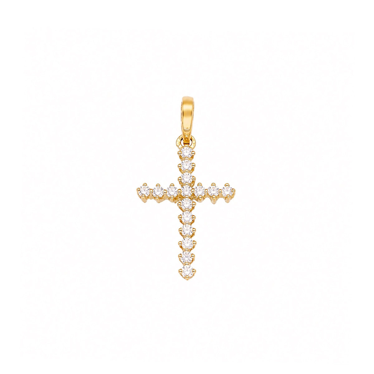 Cruz em Ouro de 19kl cravejada de Zircónias (2.27cm) - Loja do Ouro