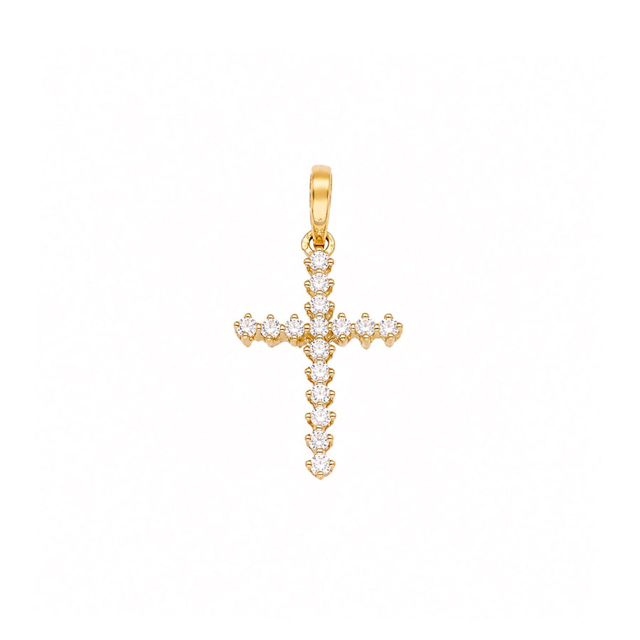Cruz em Ouro de 19kl cravejada de Zircónias (2.27cm) - Loja do Ouro