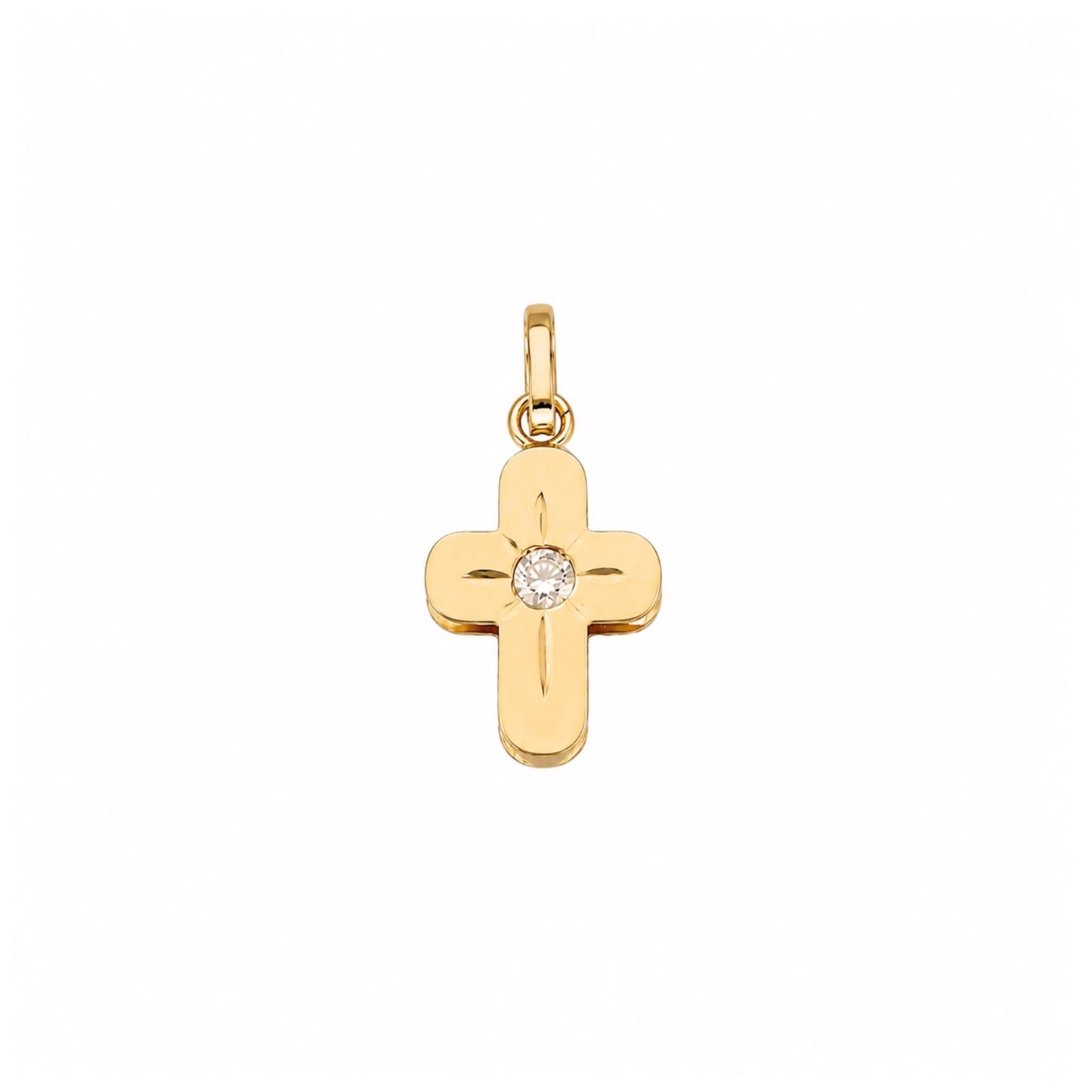 Cruz Escovada em Ouro 19kl com Zircónia (2.11cm) - Loja do Ouro