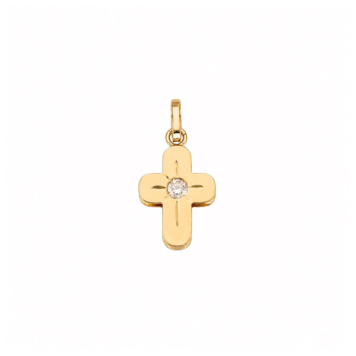 Cruz Escovada em Ouro 19kl com Zircónia (2.11cm) - Loja do Ouro