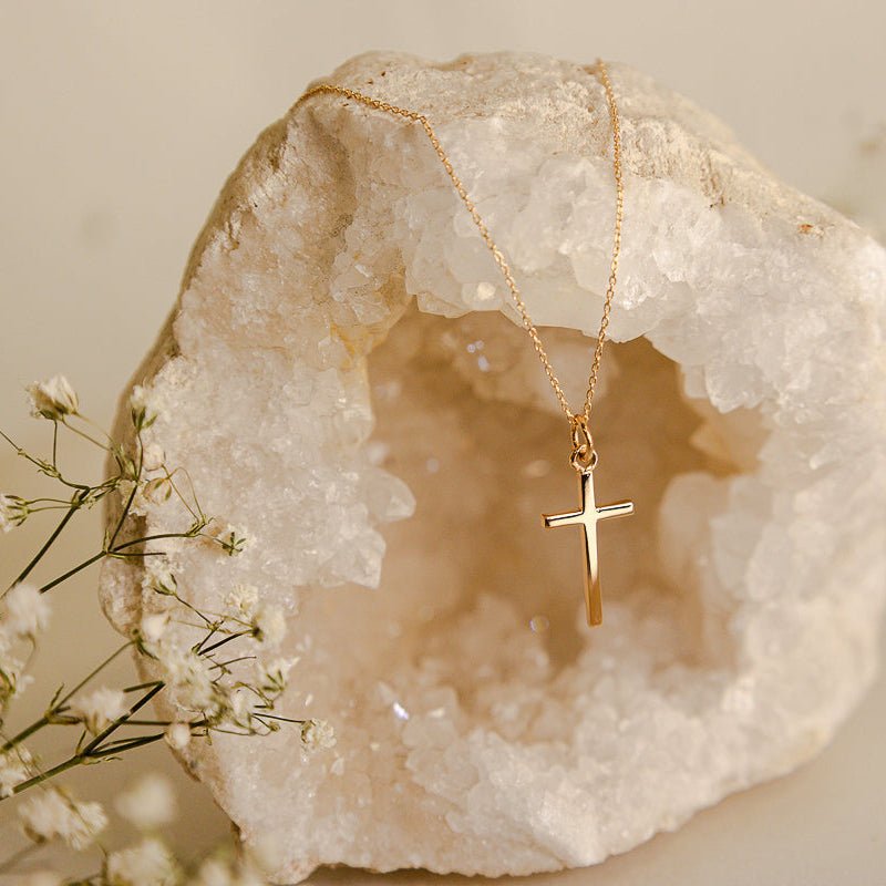 Cruz Reta em Ouro de 19kl (1.9cm) - Loja do Ouro