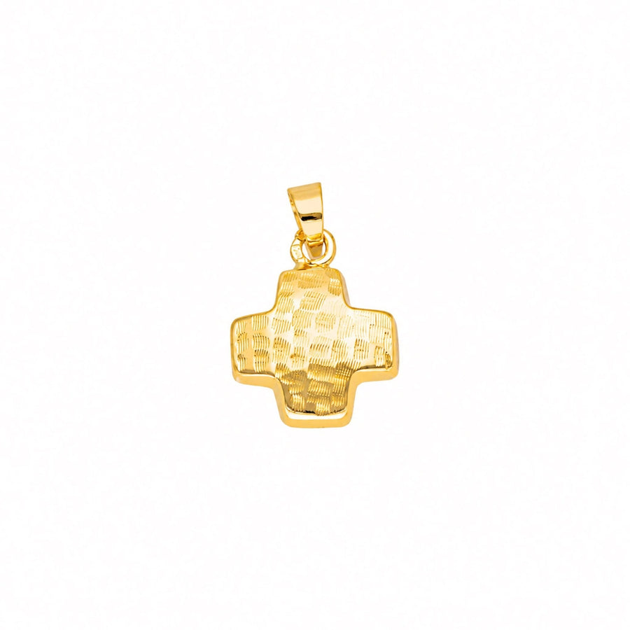Cruz Texturada em Ouro 19kl (1.29cm) - Loja do Ouro