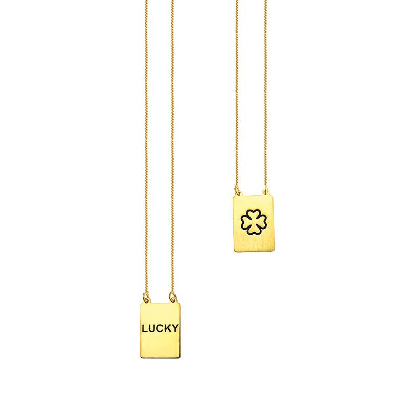 Escapulário Lucky em Prata com Medalha Trevo - Loja do Ouro