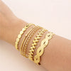 Pulseira Escrava em Aço Dourado com 3 Fiadas