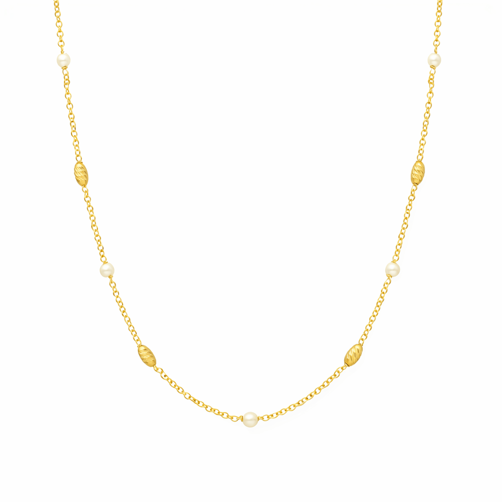 Fio Amélia em Prata Dourada (38cm) - Loja do Ouro