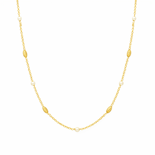 Fio Amélia em Prata Dourada (38cm) - Loja do Ouro