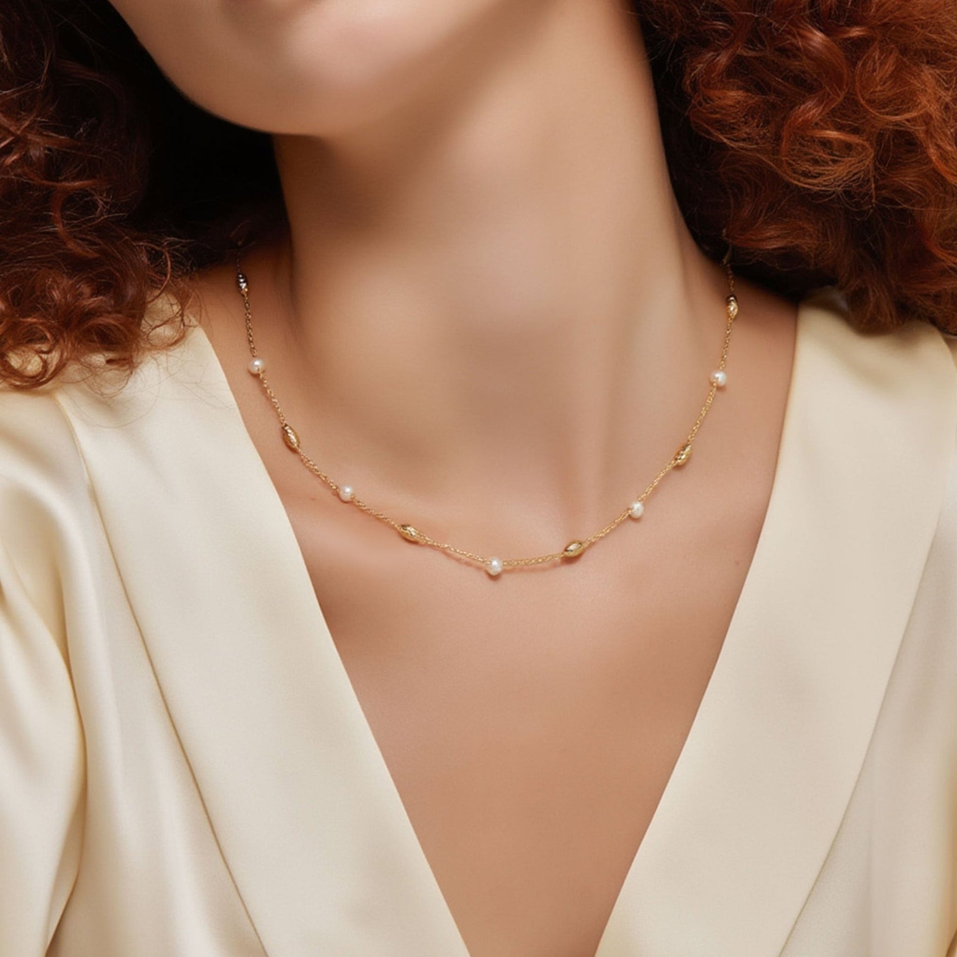 Fio Amélia em Prata Dourada (38cm) - Loja do Ouro