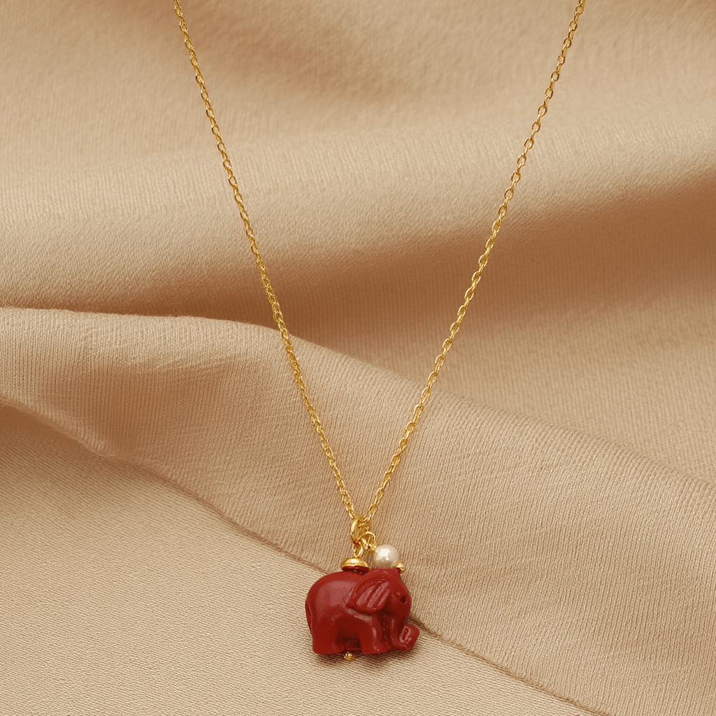 Fio Amuleto Red em Prata Dourada (38.5cm) - Loja do Ouro