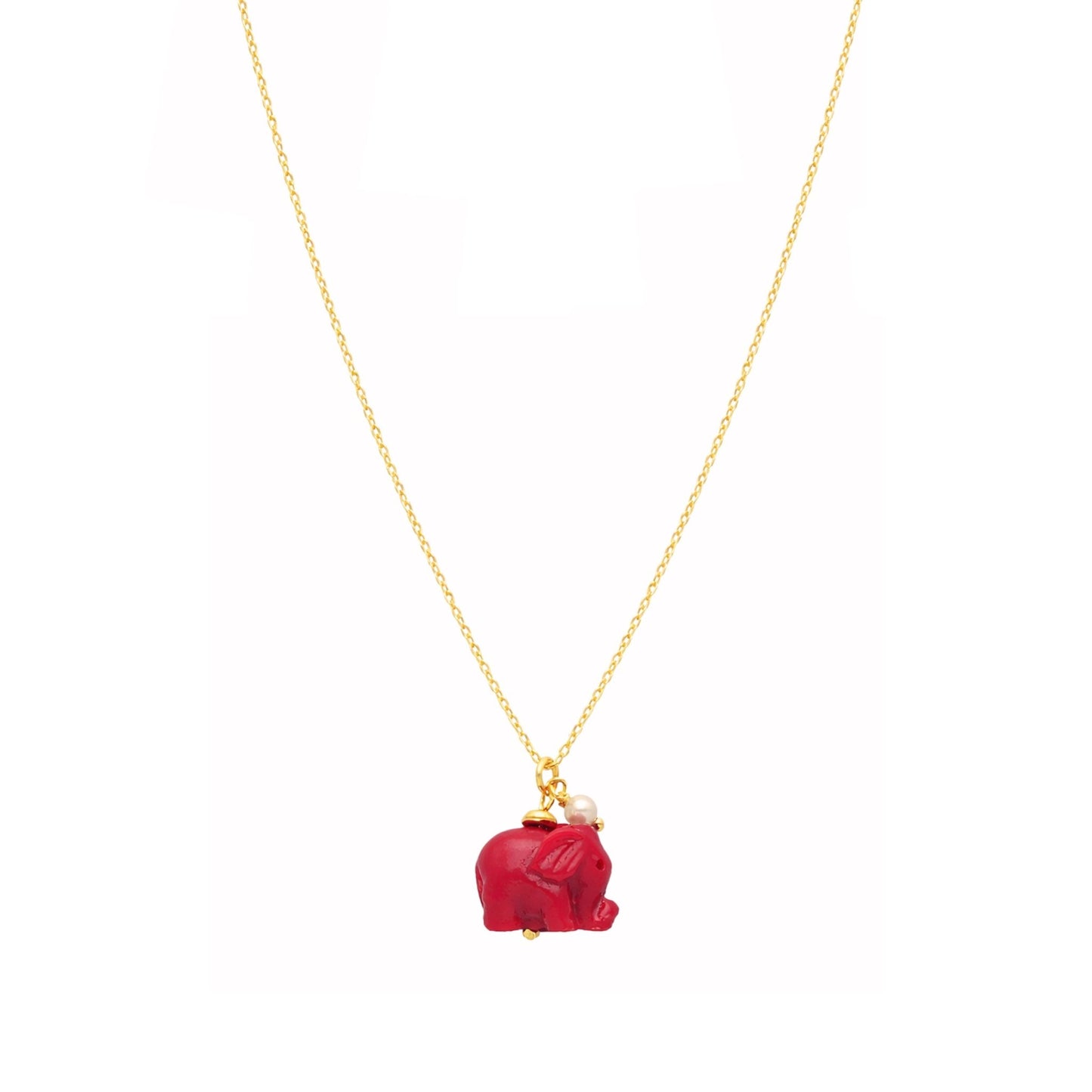 Fio Amuleto Red em Prata Dourada (38.5cm) - Loja do Ouro