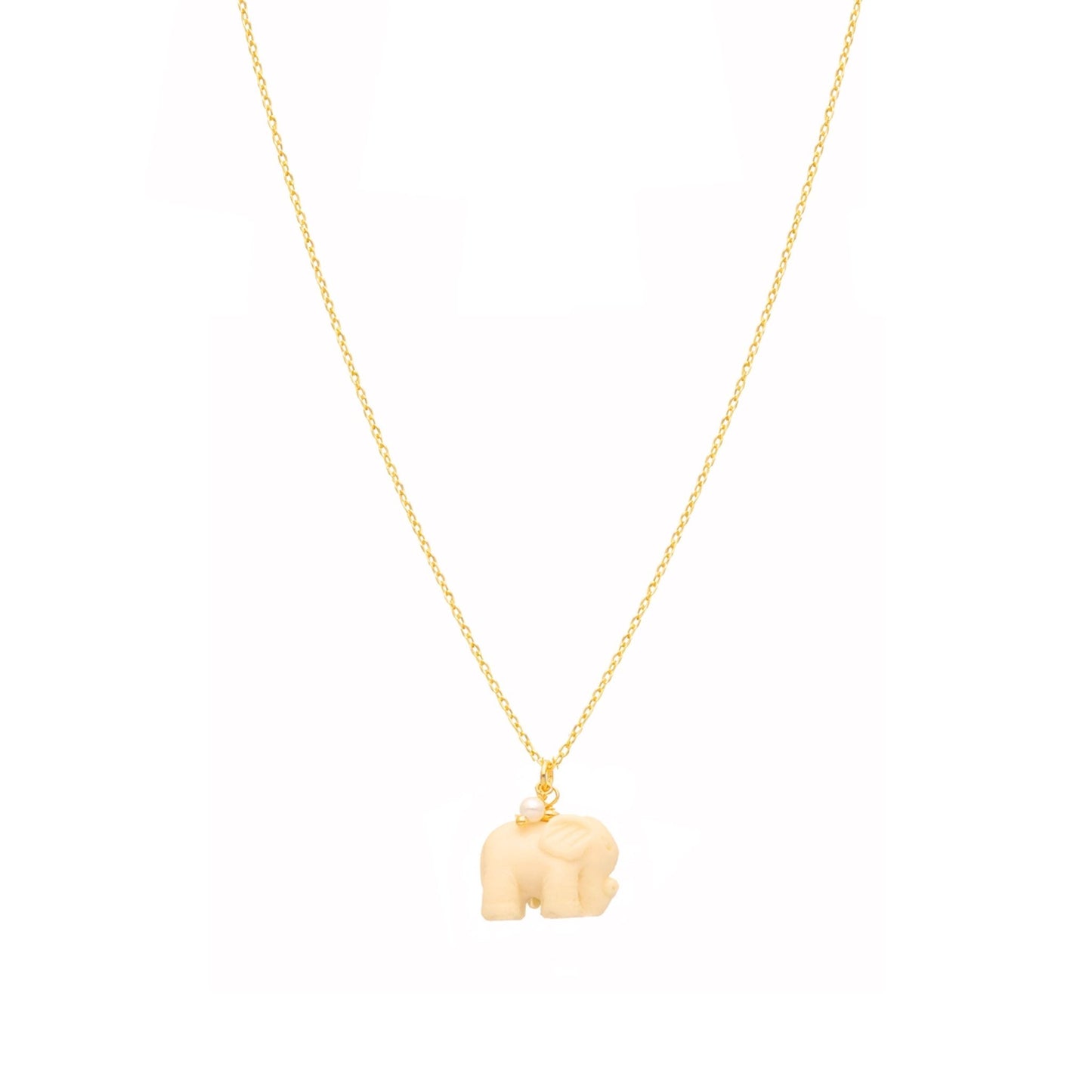 Fio Amuleto White em Prata Dourada (38.5cm) - Loja do Ouro