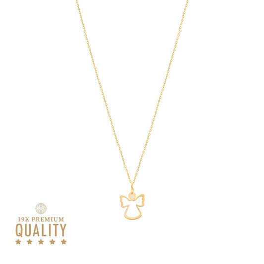 Fio em Ouro de 19kl com Anjo da Guarda Zircónia