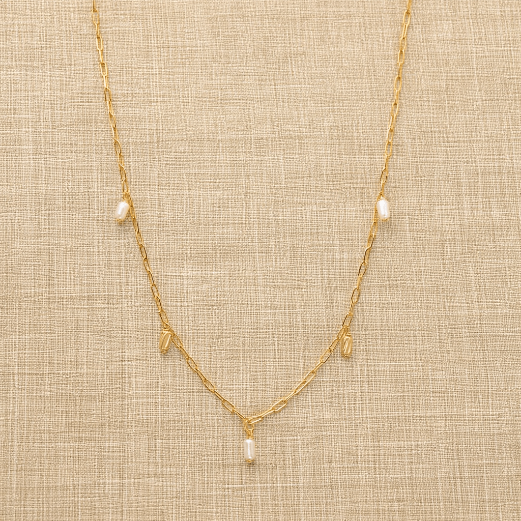 Fio Aurora em Prata Dourada (38.5cm) - Loja do Ouro