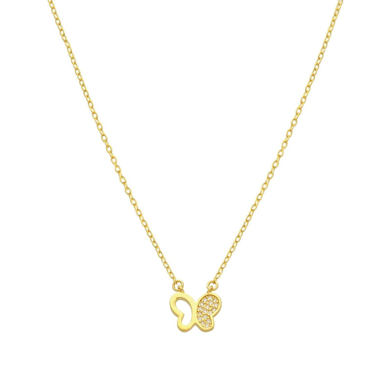 Fio Borboleta em Prata com Zircónias - Loja do Ouro