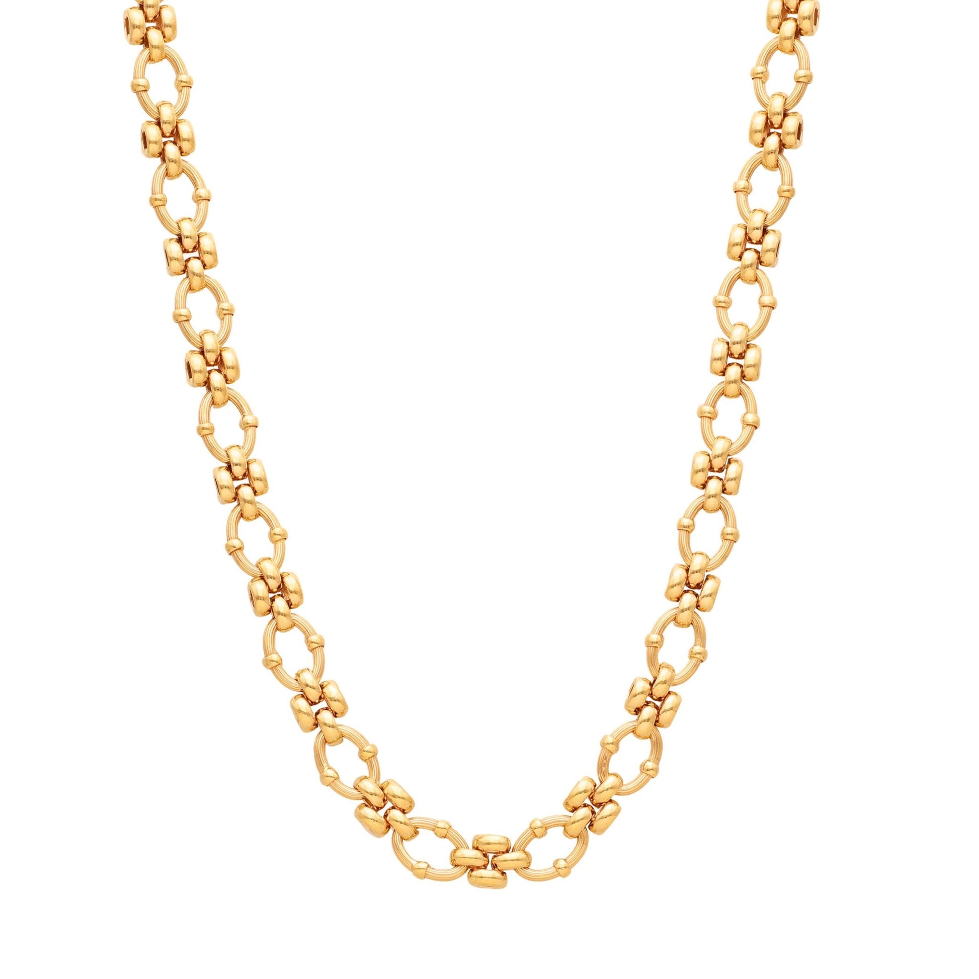 Fio com Elos Trabalhados em Ouro 19kl (43.5cm) - Loja do Ouro