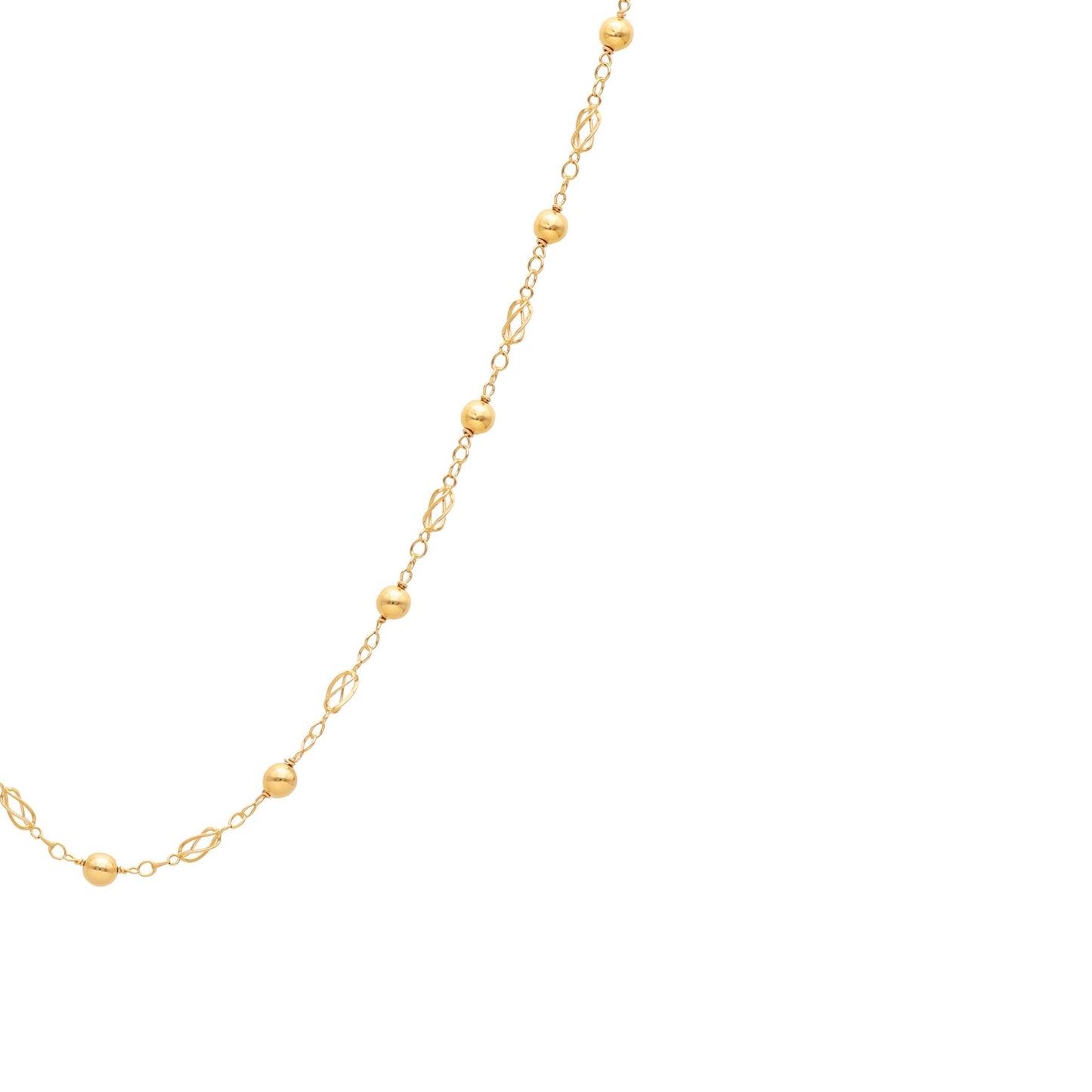 Fio com Esferas e Rocas em Ouro 19kl (46.5cm) - Loja do Ouro