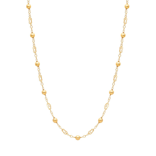 Fio com Esferas e Rocas em Ouro 19kl (46.5cm) - Loja do Ouro