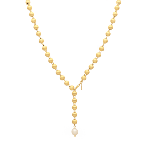 Fio Contas de Luz em Prata Dourada (40cm) - Loja do Ouro