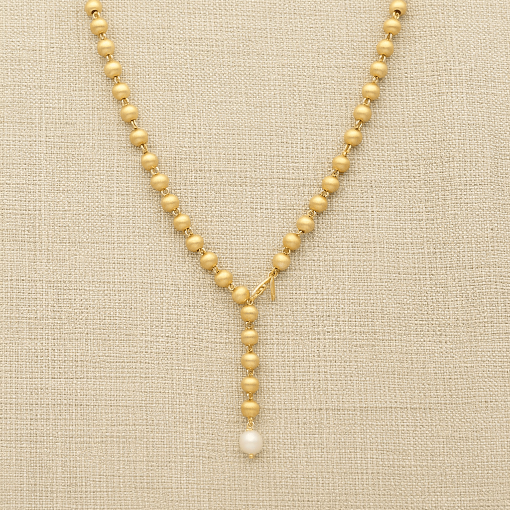 Fio Contas de Luz em Prata Dourada (40cm) - Loja do Ouro