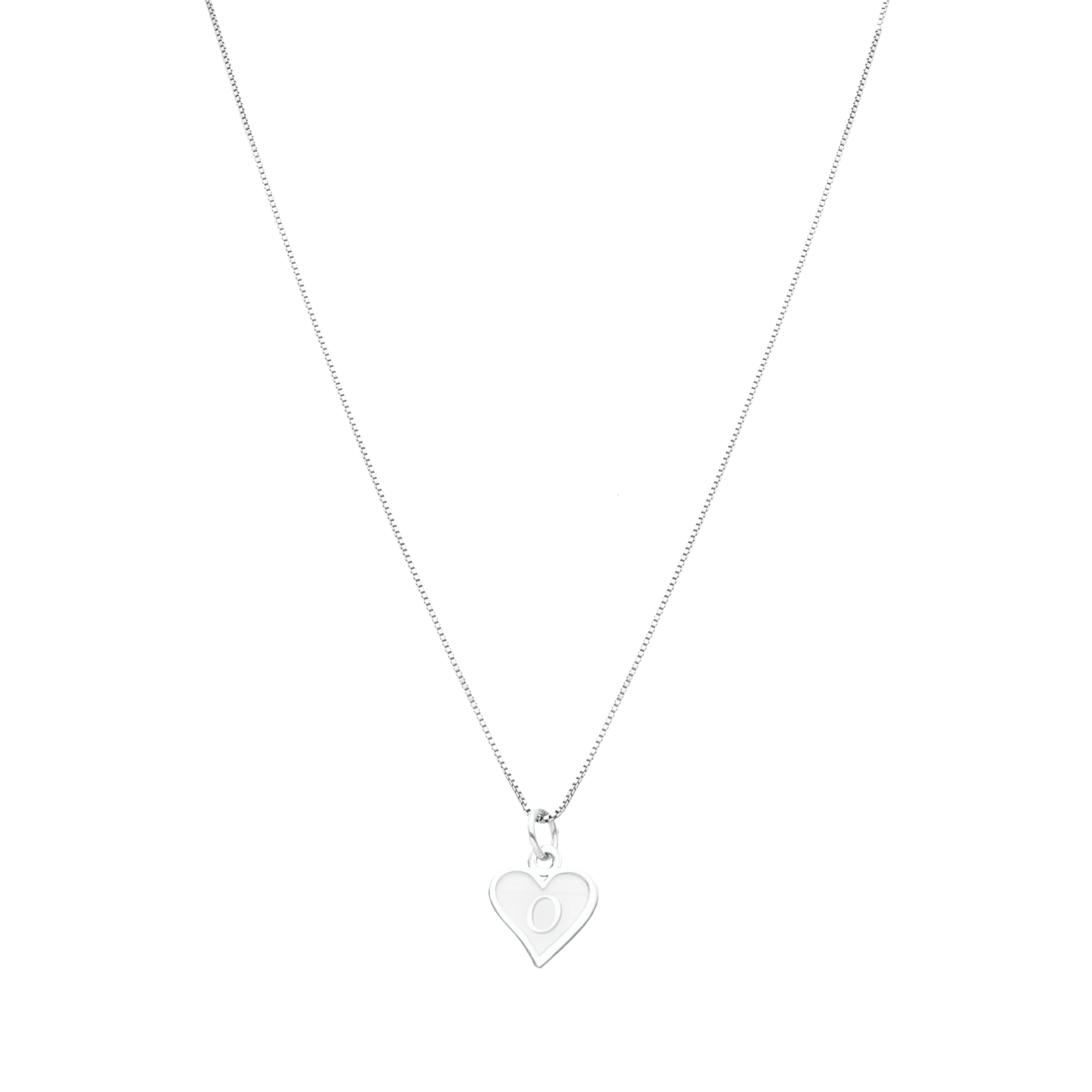 Fio Coração em Prata com Letra - Loja do Ouro