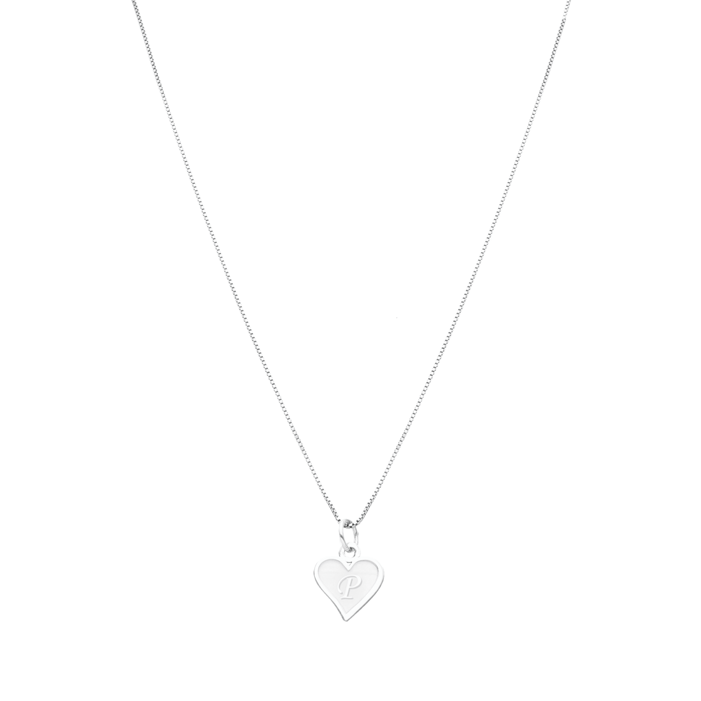 Fio Coração em Prata com Letra - Loja do Ouro