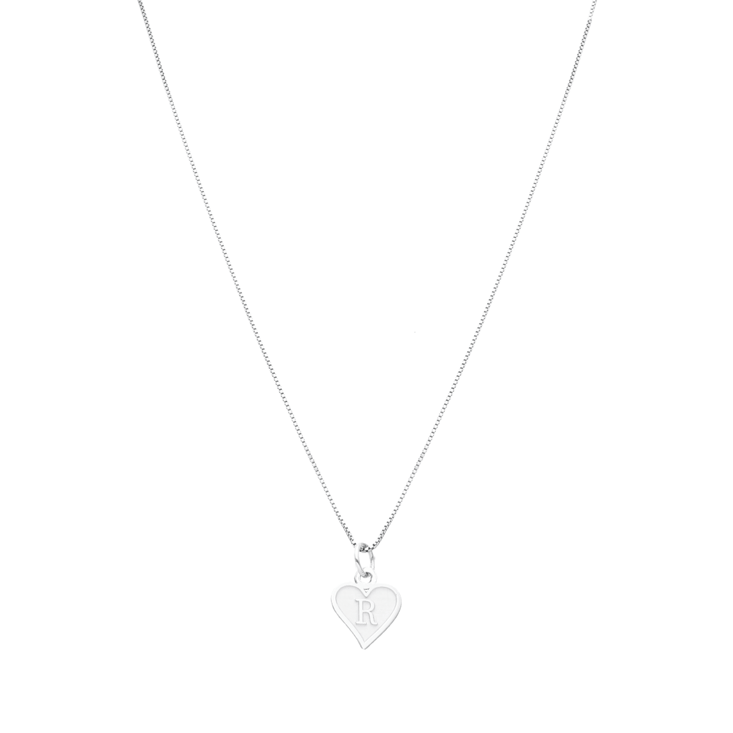 Fio Coração em Prata com Letra - Loja do Ouro