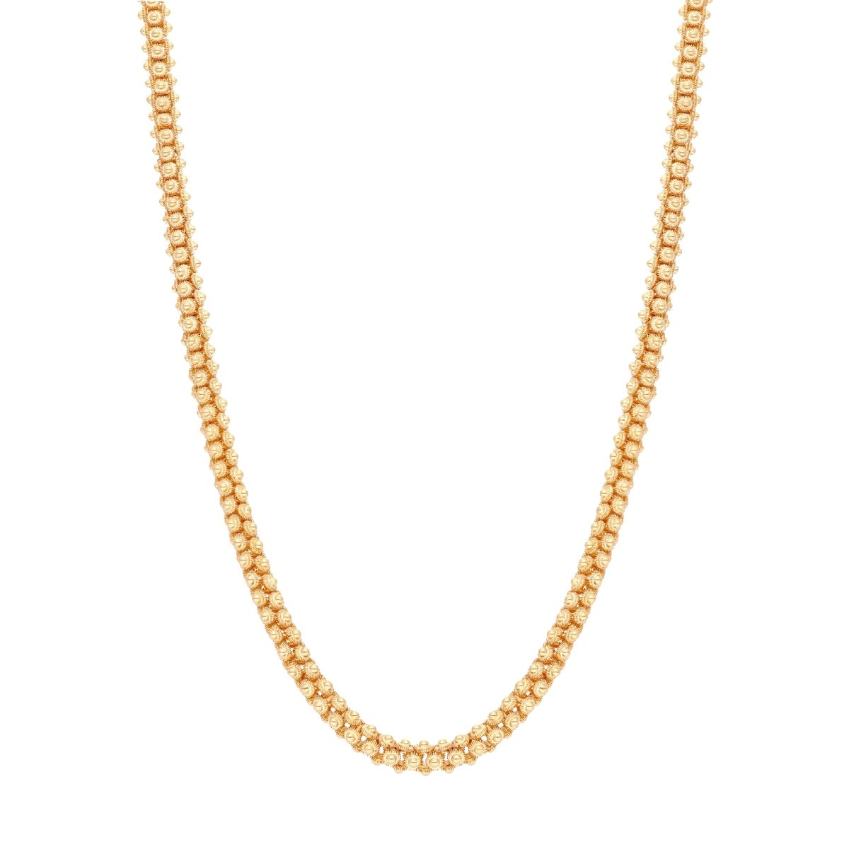 Caracoles de malla con cordón de hilo en oro (82 cm) - Gold Store Premium