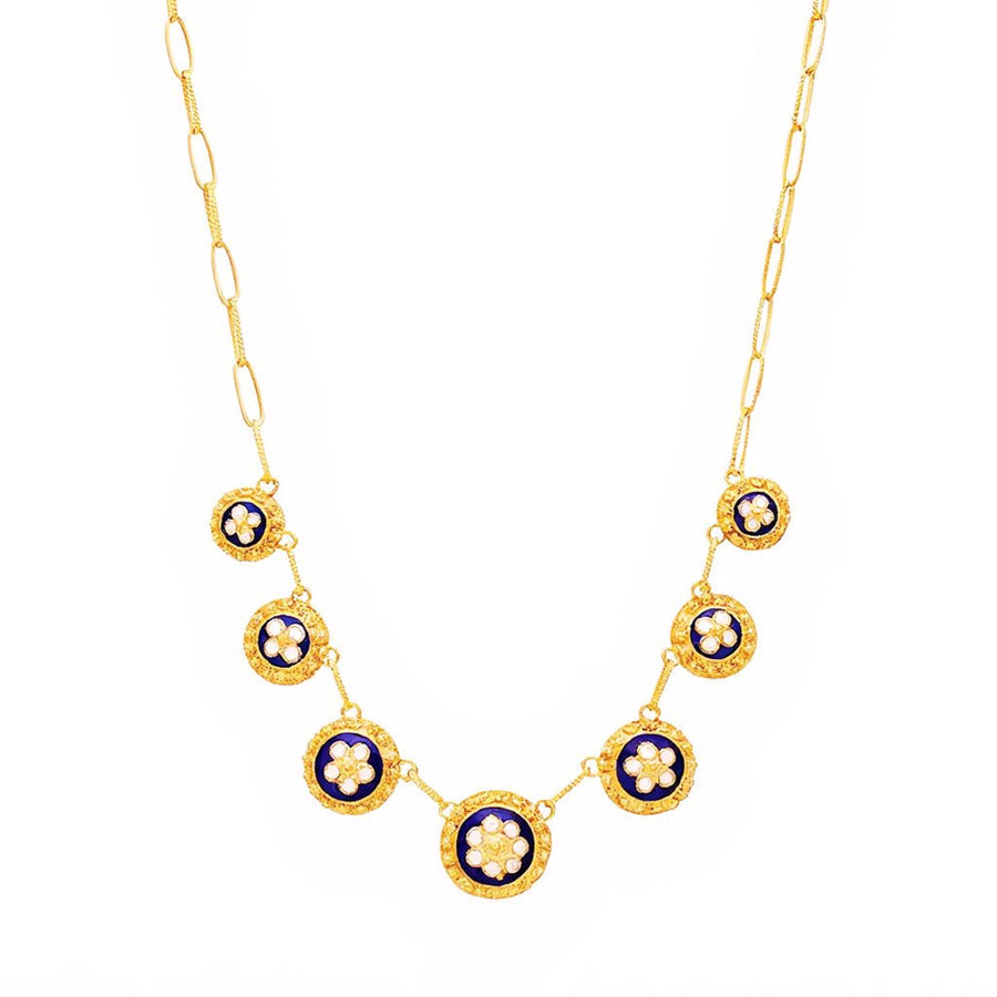 Collar de cadena con caracoles en oro (41