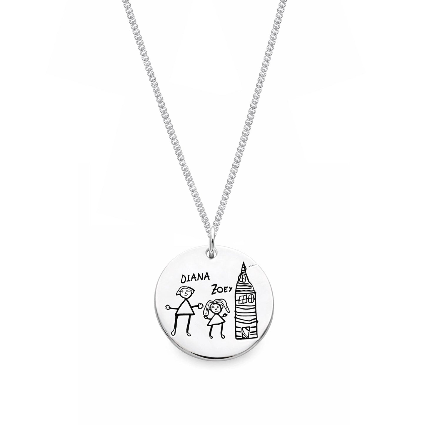 Fio Dia da Mãe em Prata com Desenho Personalizável - Loja do Ouro