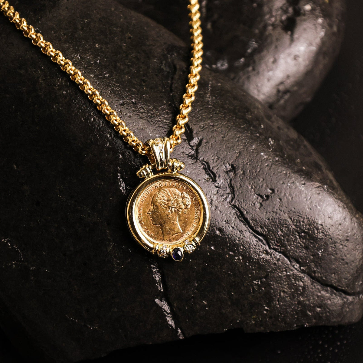 Collar Portuguese Links en oro de 19 kl con 22 kl libras - Gold Store Premium