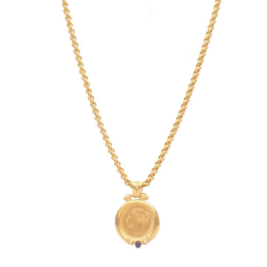 Collar Portuguese Links en oro de 19 kl con 22 kl libras - Gold Store Premium