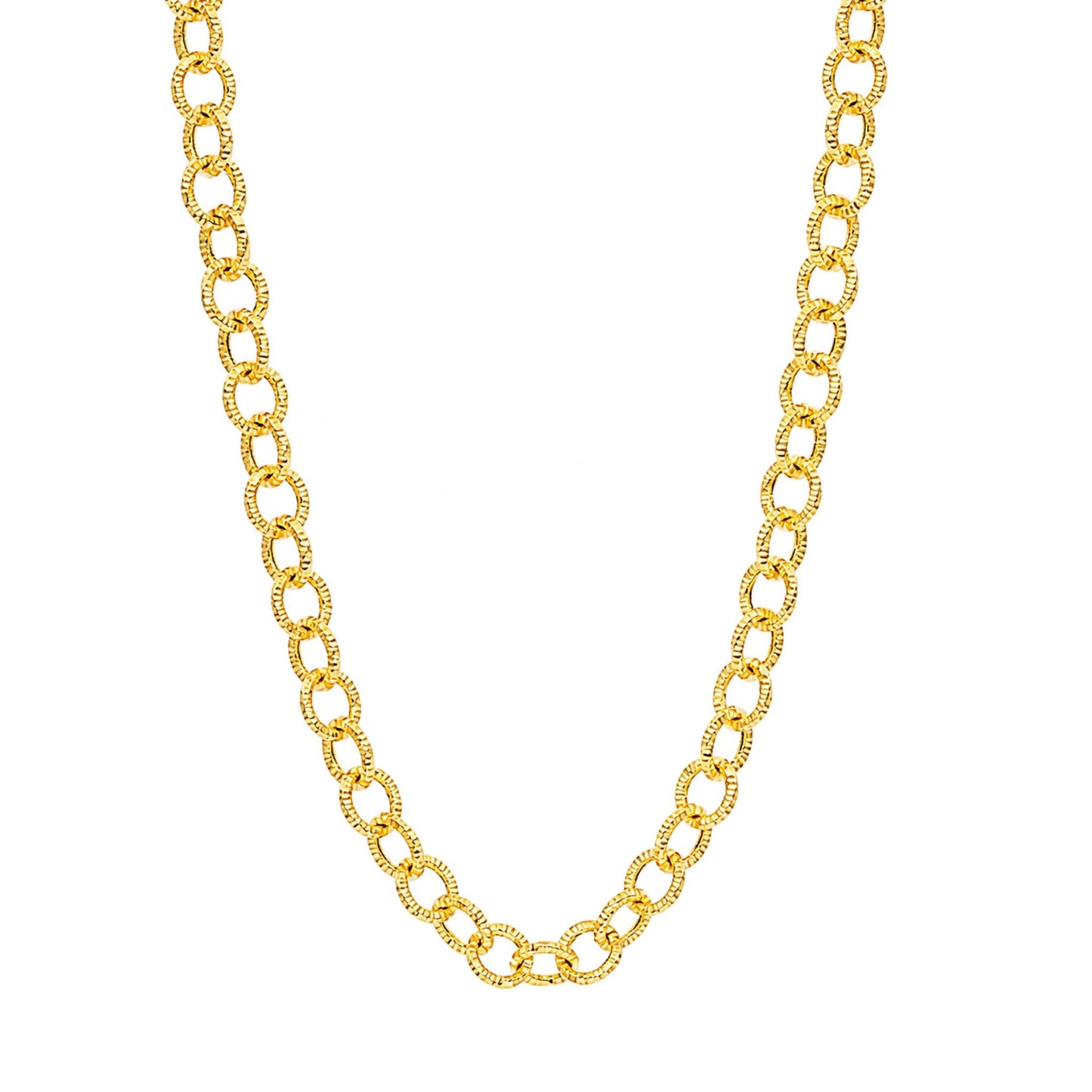 Fio em Ouro 19kl com Elos Martelados (44.5cm) - Loja do Ouro