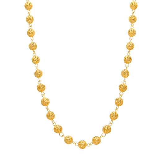 Fio em Ouro 19kl com Esferas em Filigrana (47cm) - Loja do Ouro