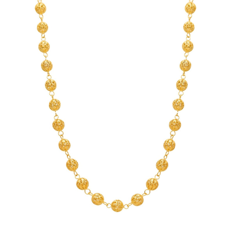 Fio em Ouro 19kl com Esferas em Filigrana (47cm) - Loja do Ouro
