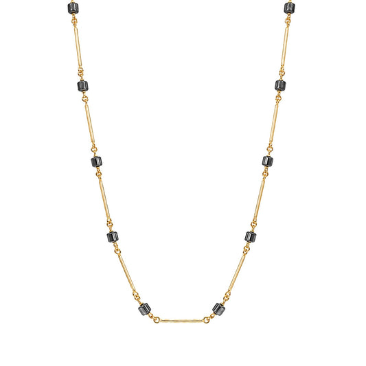 Fio em Ouro 19kl com Hematites (54cm) - Loja do Ouro