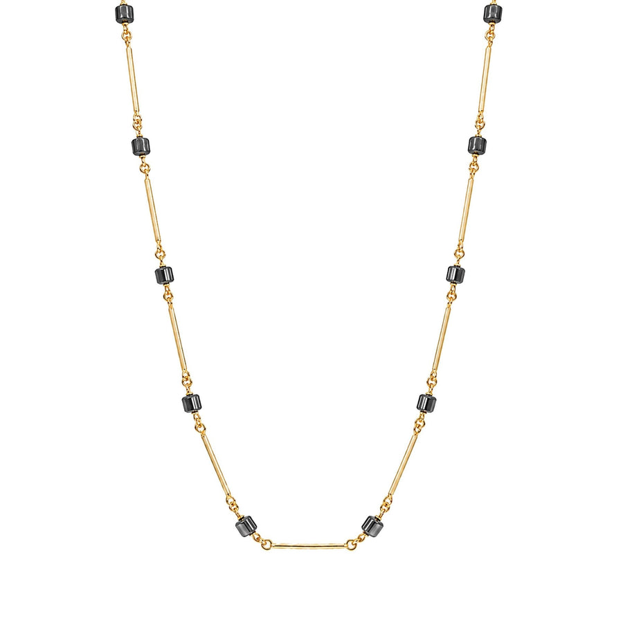 Fio em Ouro 19kl com Hematites (54cm) - Loja do Ouro