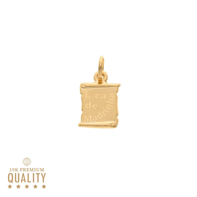 Fio em Ouro 19kl com Medalha Lembrança Madrinha (45cm) - Loja do Ouro