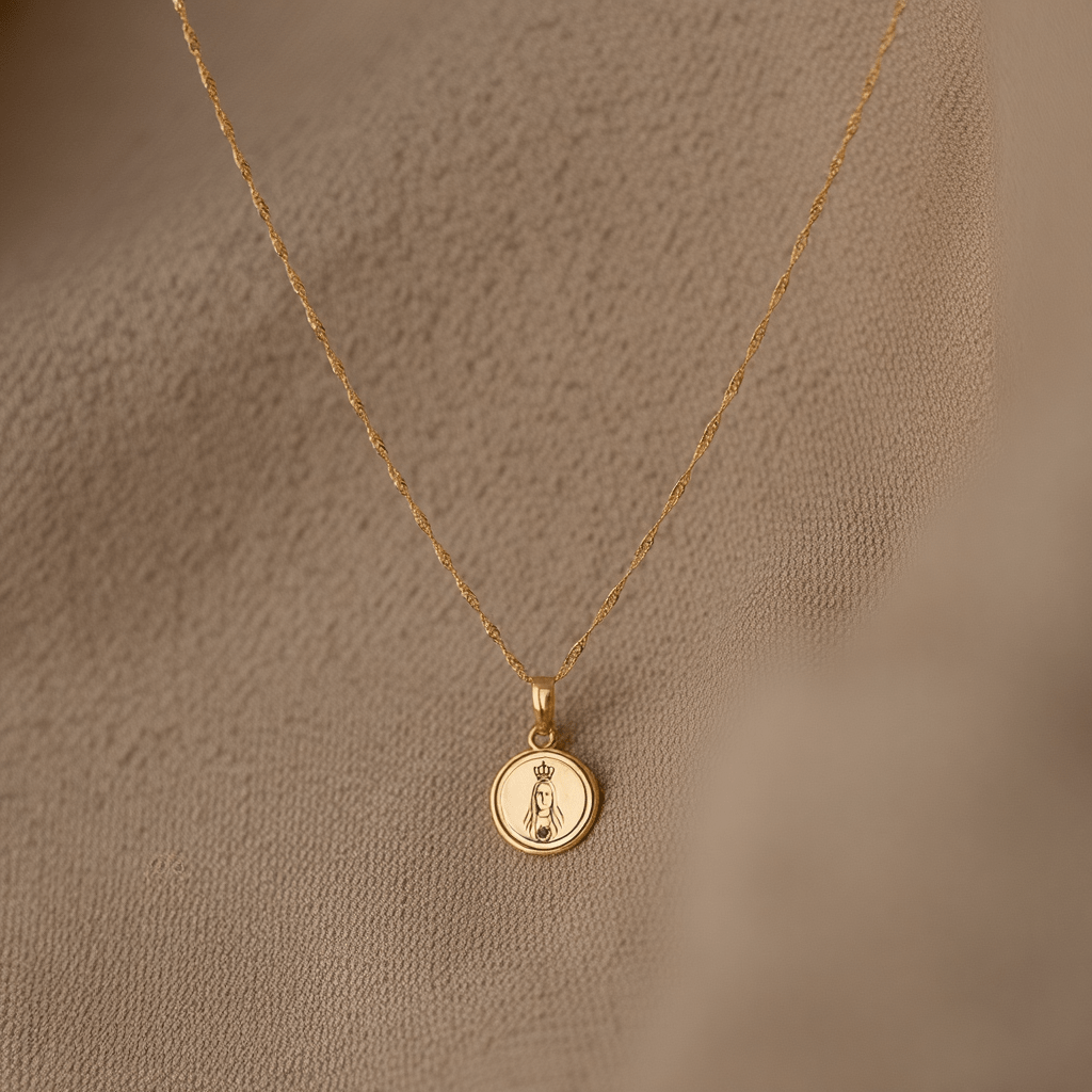 Fio em Ouro 19kl com Medalha Nossa Senhora (45cm) - Loja do Ouro