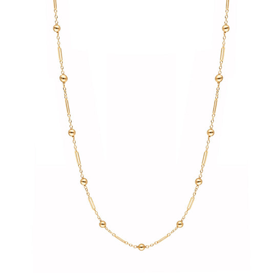 Fio em Ouro 19kl com Traves e Esferas (46.5cm) - Loja do Ouro