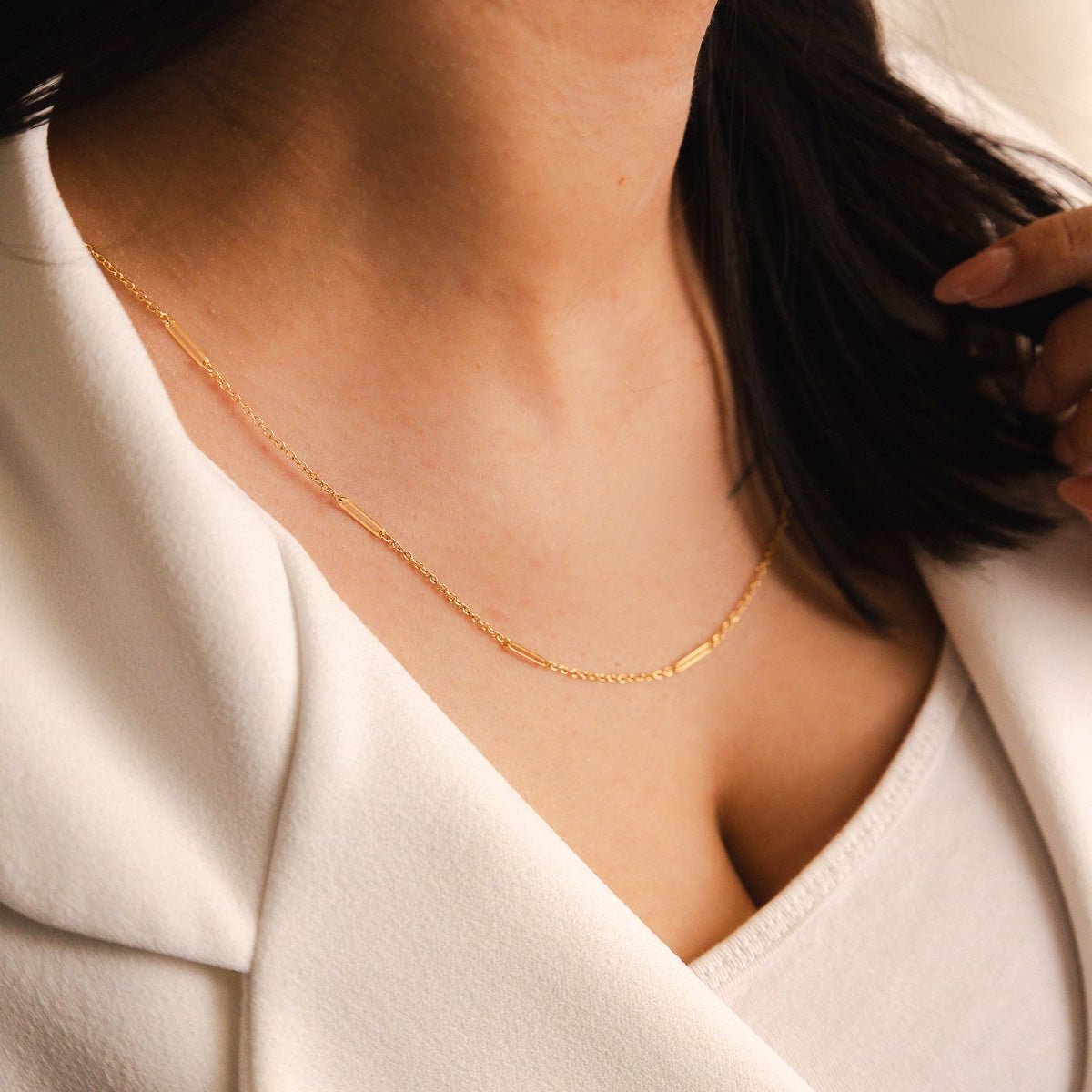 Fio em Ouro 19kl com Traves Finas (52cm) - Loja do Ouro