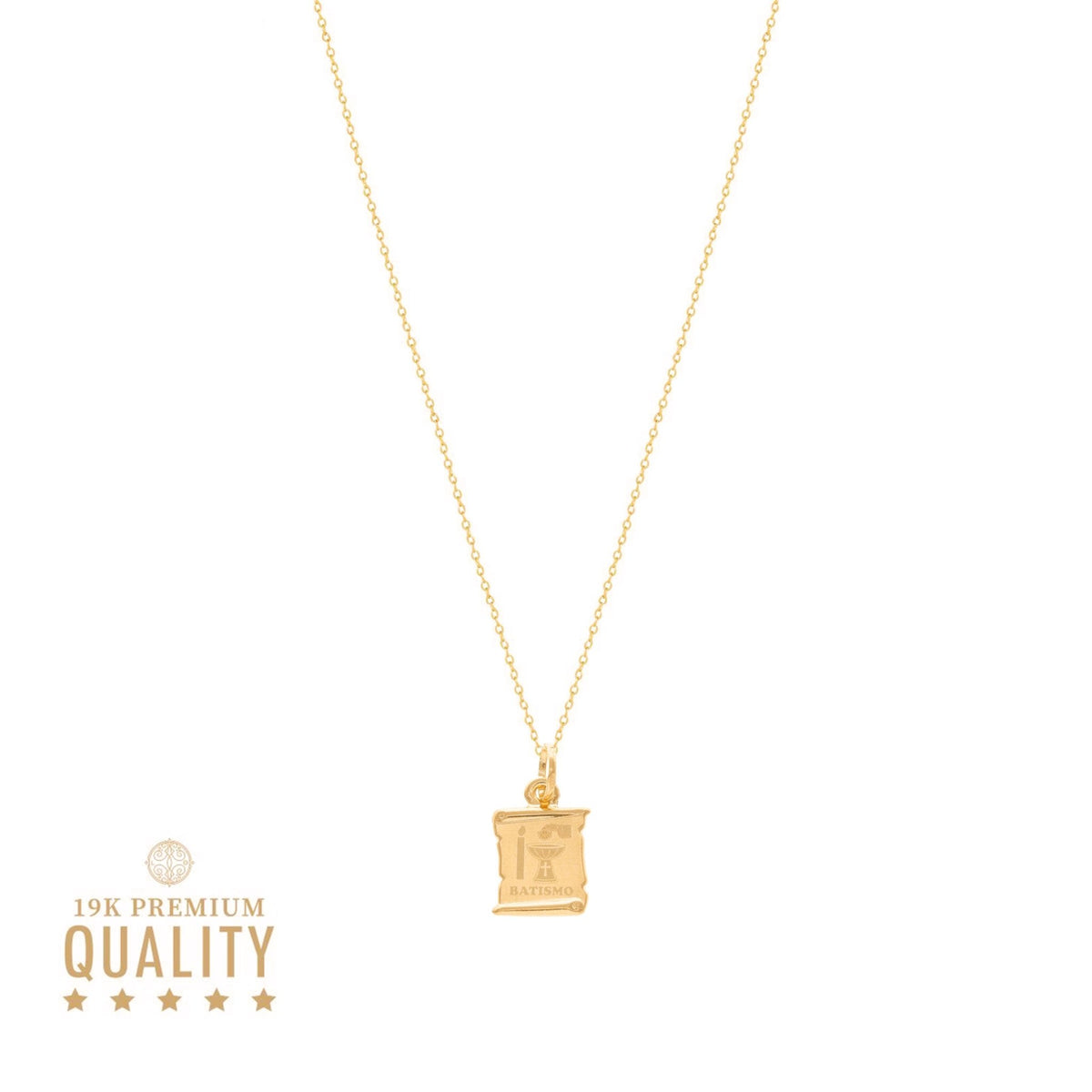 Fio em Ouro de 19kl com Medalha Batismo - Loja do Ouro