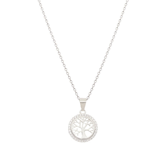 Fio em Prata com Arvore da Vida cravejada de Zircónias - Loja do Ouro